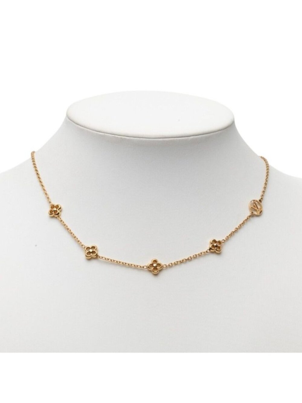 Louis Vuitton Monogram Flowerful Necklace Gold Plated